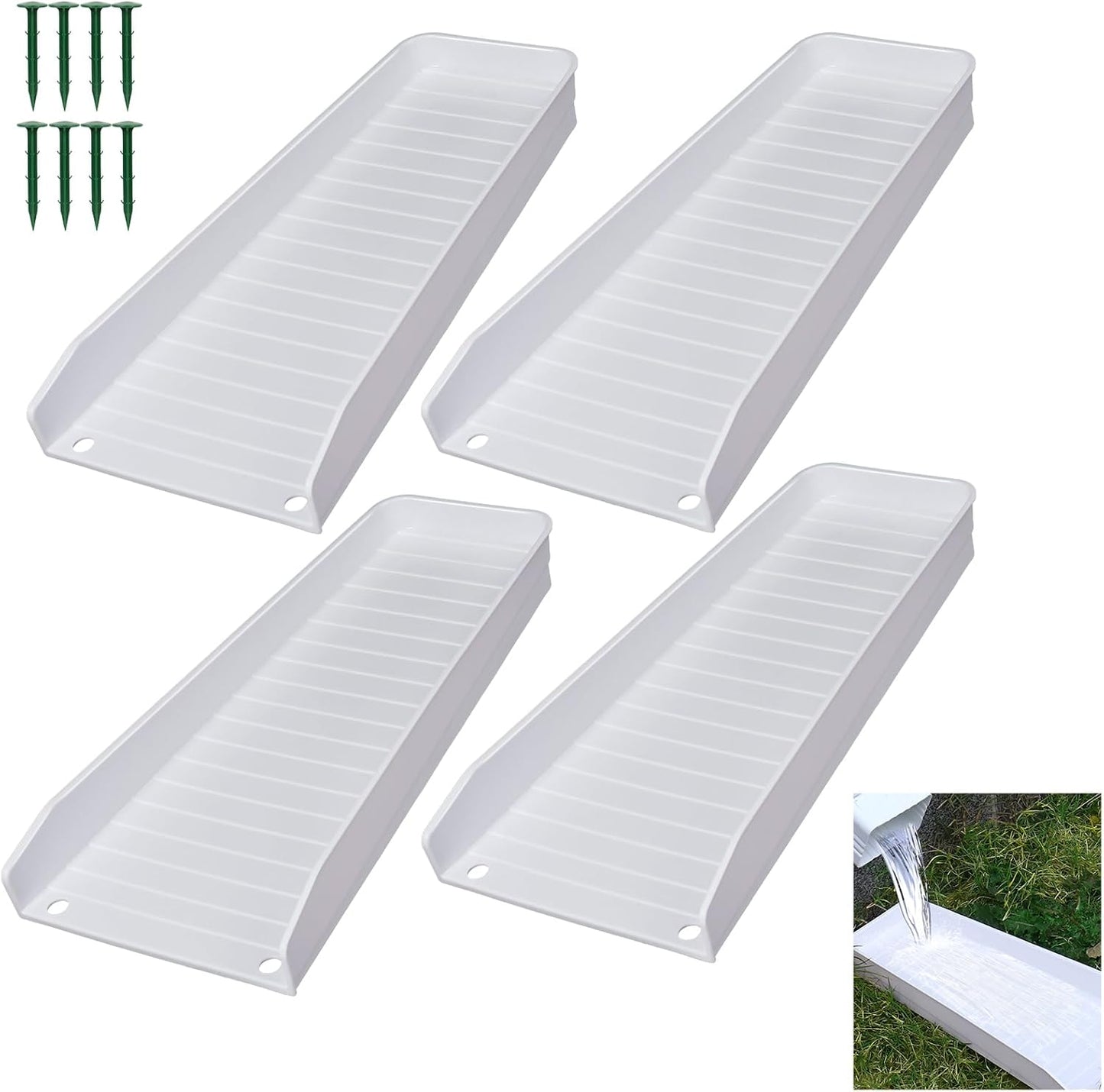 Rain-Gutter Downspout Splash Block for Efficient Drainage