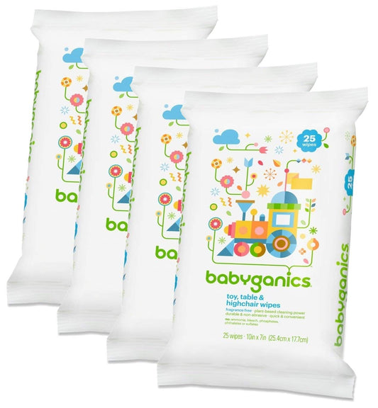 Babyganics Highchair Wipes - Gentle Cleaning for Baby Gear