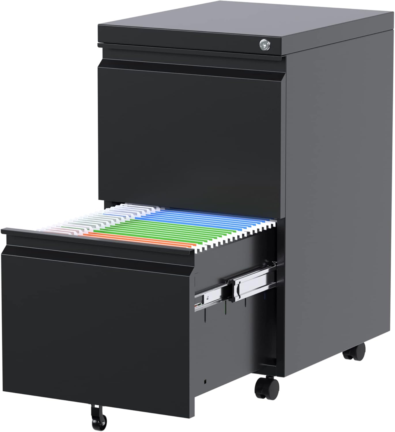 METAN 2 Drawer File Cabinet with Lock for Office Storage