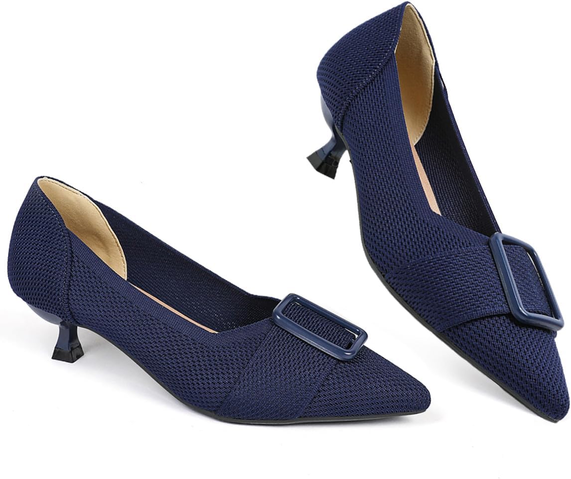 Womens Kitten Heels Pumps Shoes for Work Office Casual Events