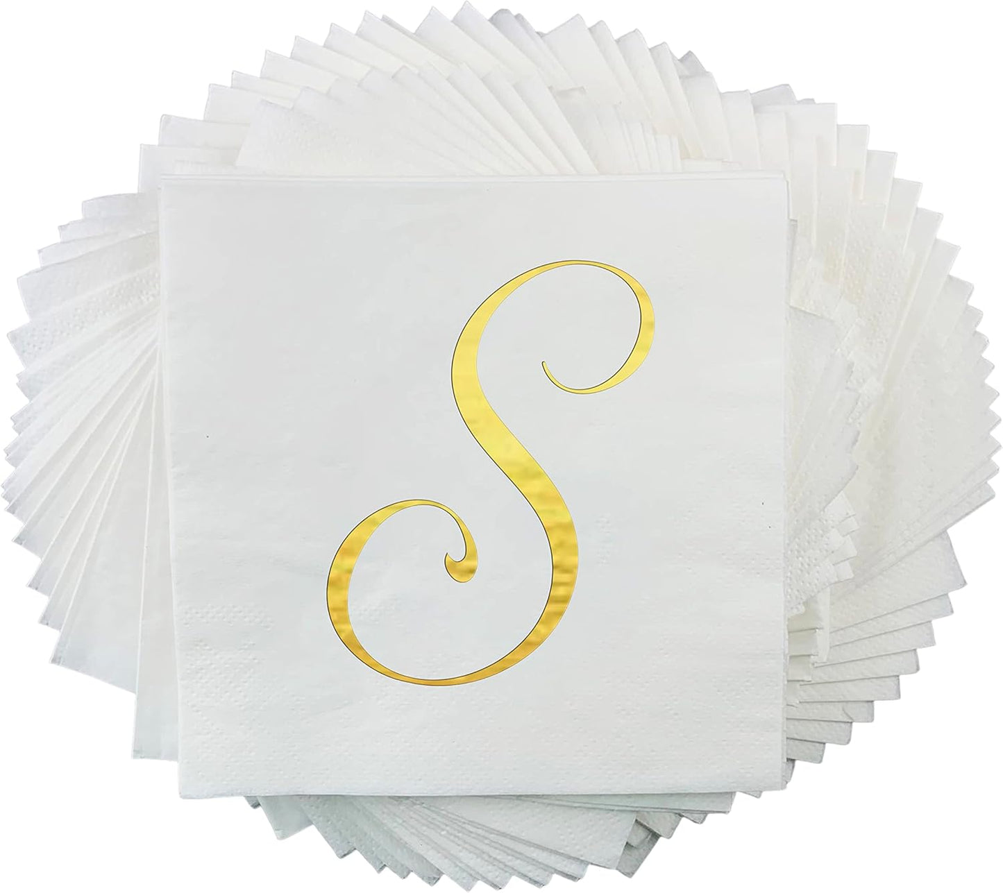 Gold Foil Monogram Napkins - Elegant Touch for Any Occasion