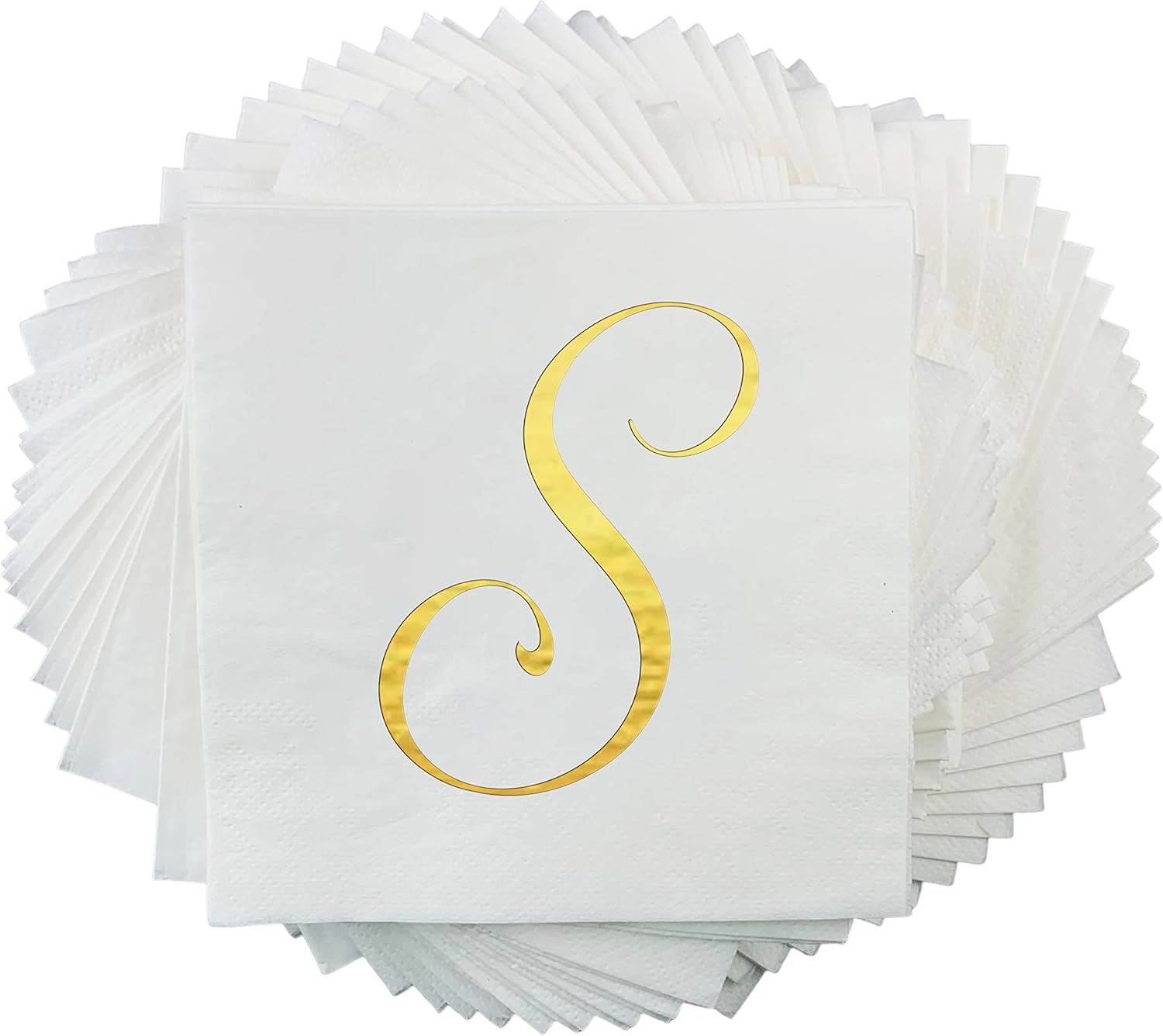 Gold Foil Monogram Napkins - Elegant Touch for Any Occasion