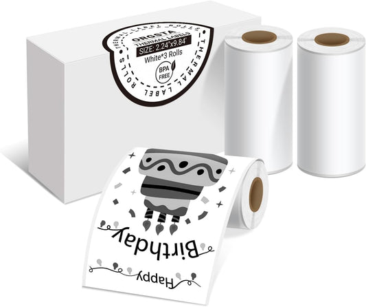 ORGSTA White Self-Adhesive Thermal Sticker Paper - Vivid Prints, Perfect for Journaling!