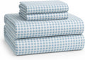 LANE LINEN 100% Cotton Queen Flannel Sheets - Warm Polka Dot Blue