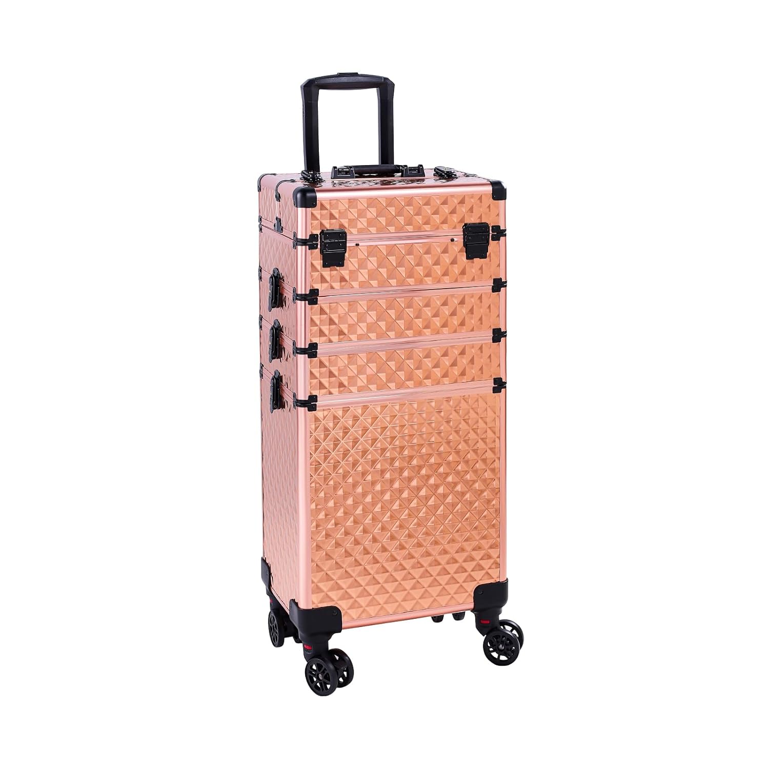 4 in 1 Rolling Makeup Train Case for Travel and Storage