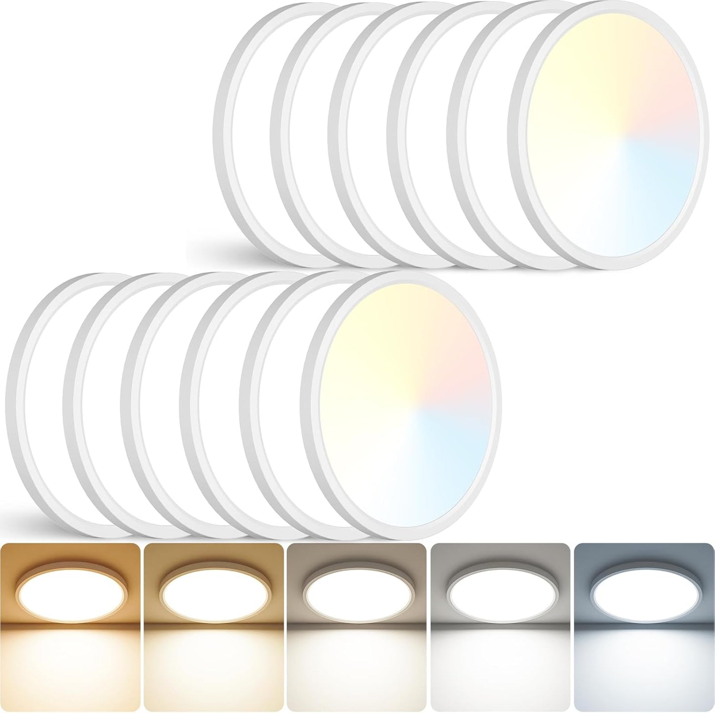 Peasur 12 inch LED Ceiling Light - Adjustable Flush Mount Fixture