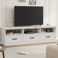 70in Mid Century TV Stand with Storage - Antique White