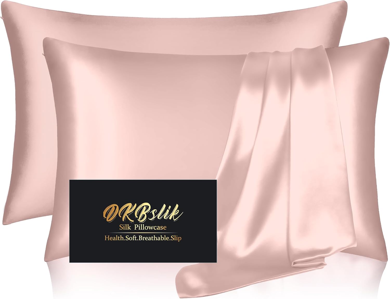 Silk Pillowcase 2 Pack for Hair and Skin, King Size Set