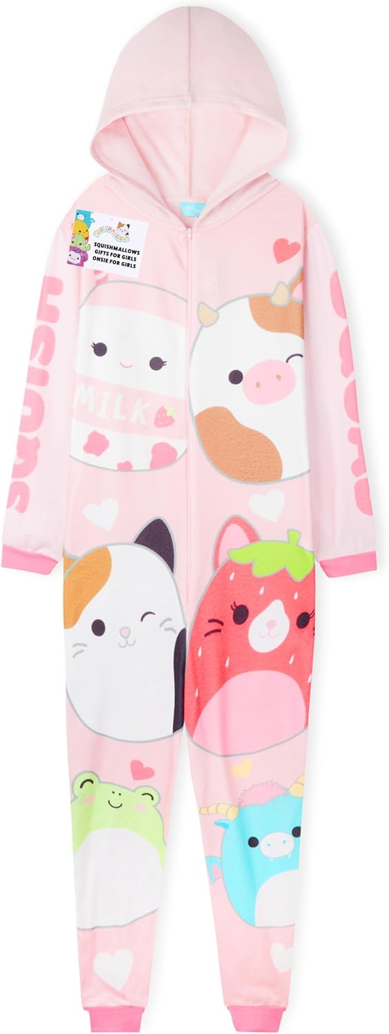 Squishmallows One-Piece Pajamas for Girls and Teens, Cozy Fun