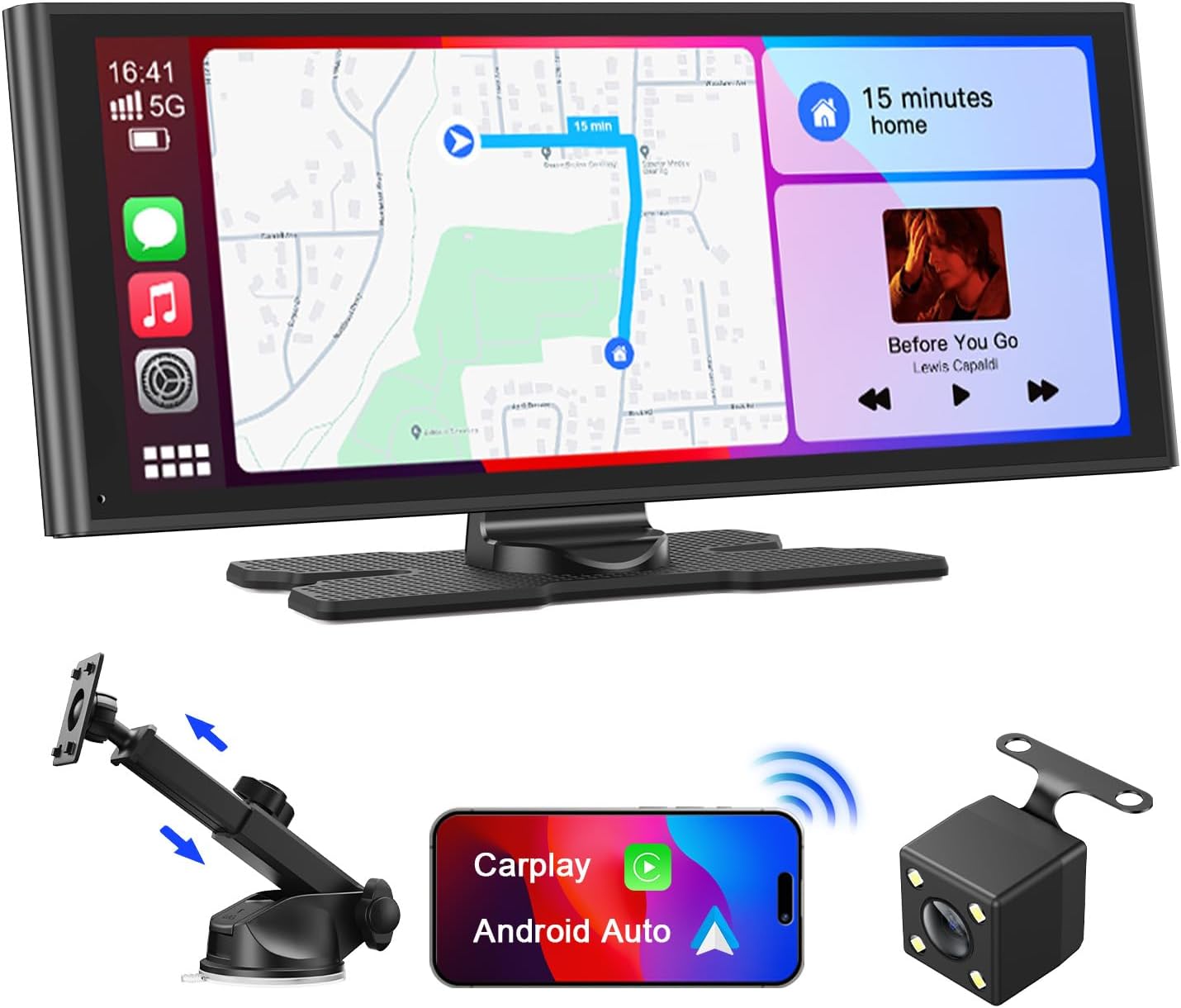 9.26 Inch Carplay Android Auto Screen with Backup Camera