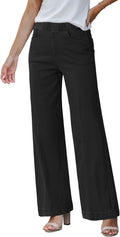 Womens Wide Leg High Waist Jeans with Front Seam - Baggy 90s Style