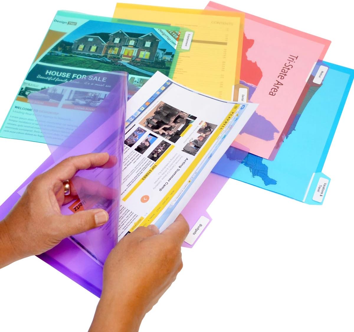 Ultimate Office PocketFile Clear Poly Document Folder Set of 100