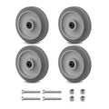 5 Inch Thermoplastic Rubber Caster Wheels Set of 4 - Heavy Duty Floor