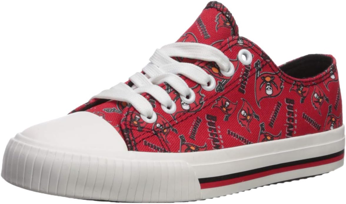 FOCO Women's NFL Team Logo Glitter Low Top Canvas Sneakers