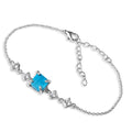 Raw Turquoise Crystal Chain Bracelet - Genuine December Birthstone