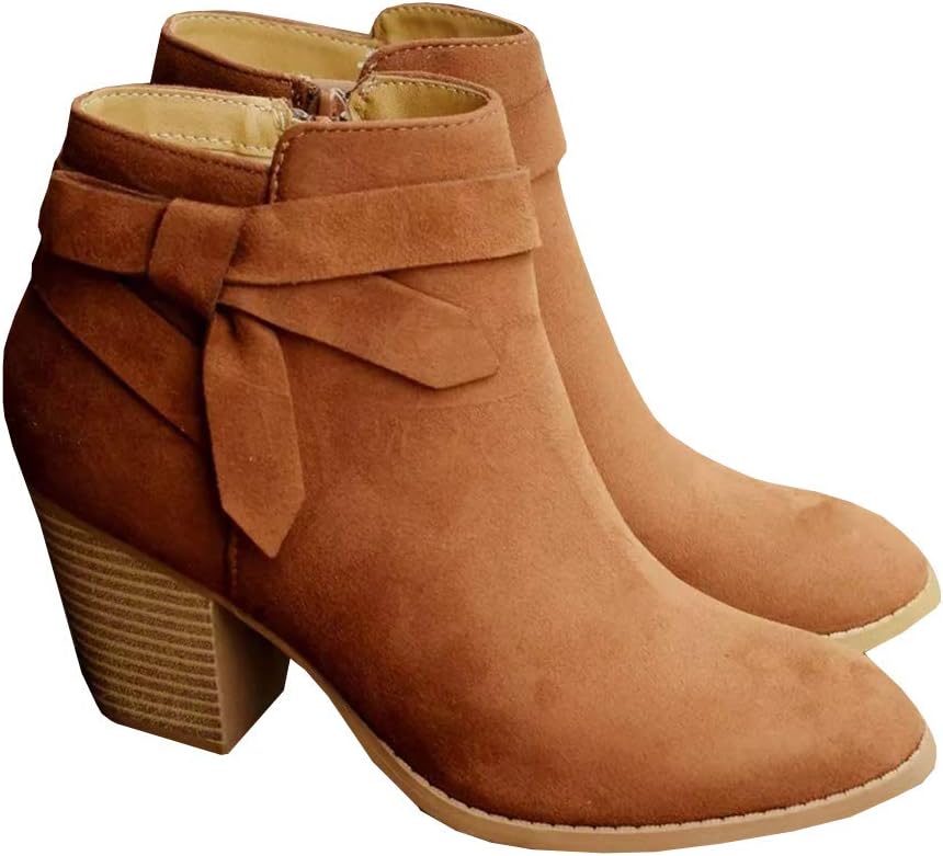 Stylish Women's Tie Knot Chelsea Pump Ankle Boots for Comfort