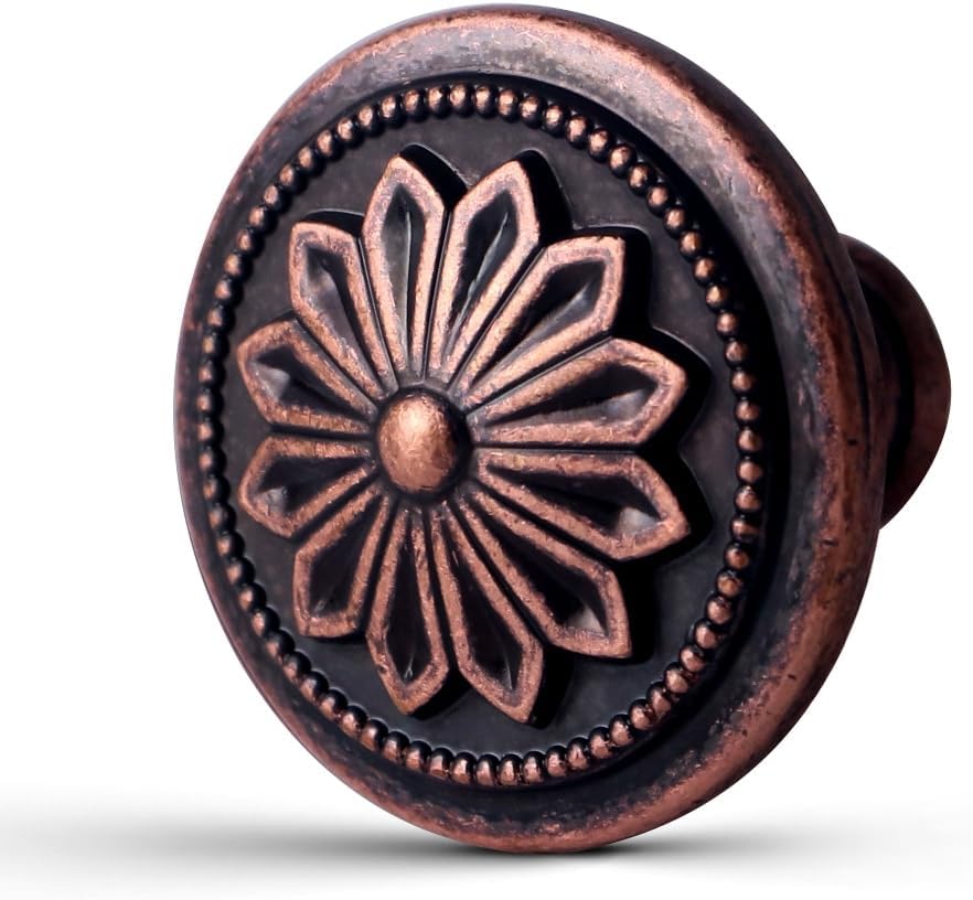 16 Pack Antique Copper Knobs for Cabinets and Drawers - Rustic Style