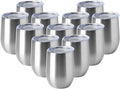 12 Pack Insulated 12oz Wine Tumblers with Lids for All Beverages