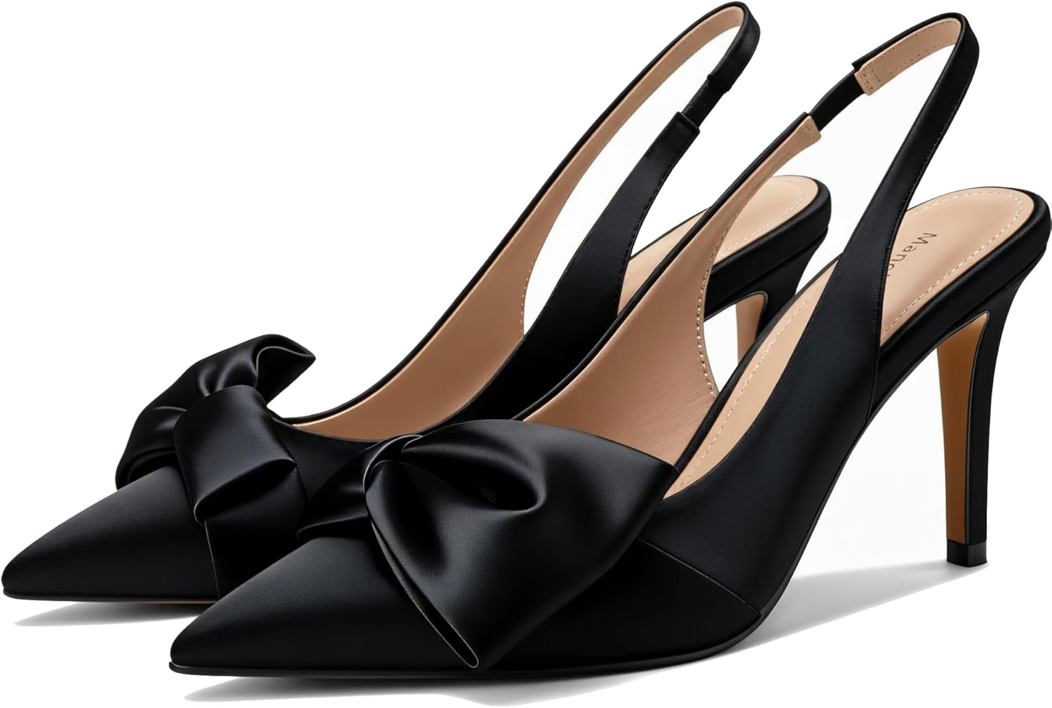 Women's Slingback Heels with Bow for Elegant Evening Wear
