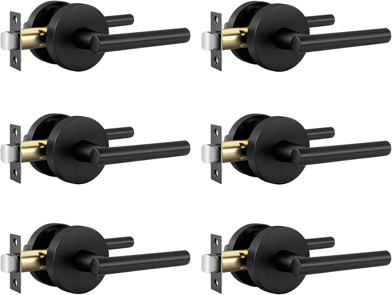 Matte Black Door Handles for Hall and Closet - Heavy Duty Design