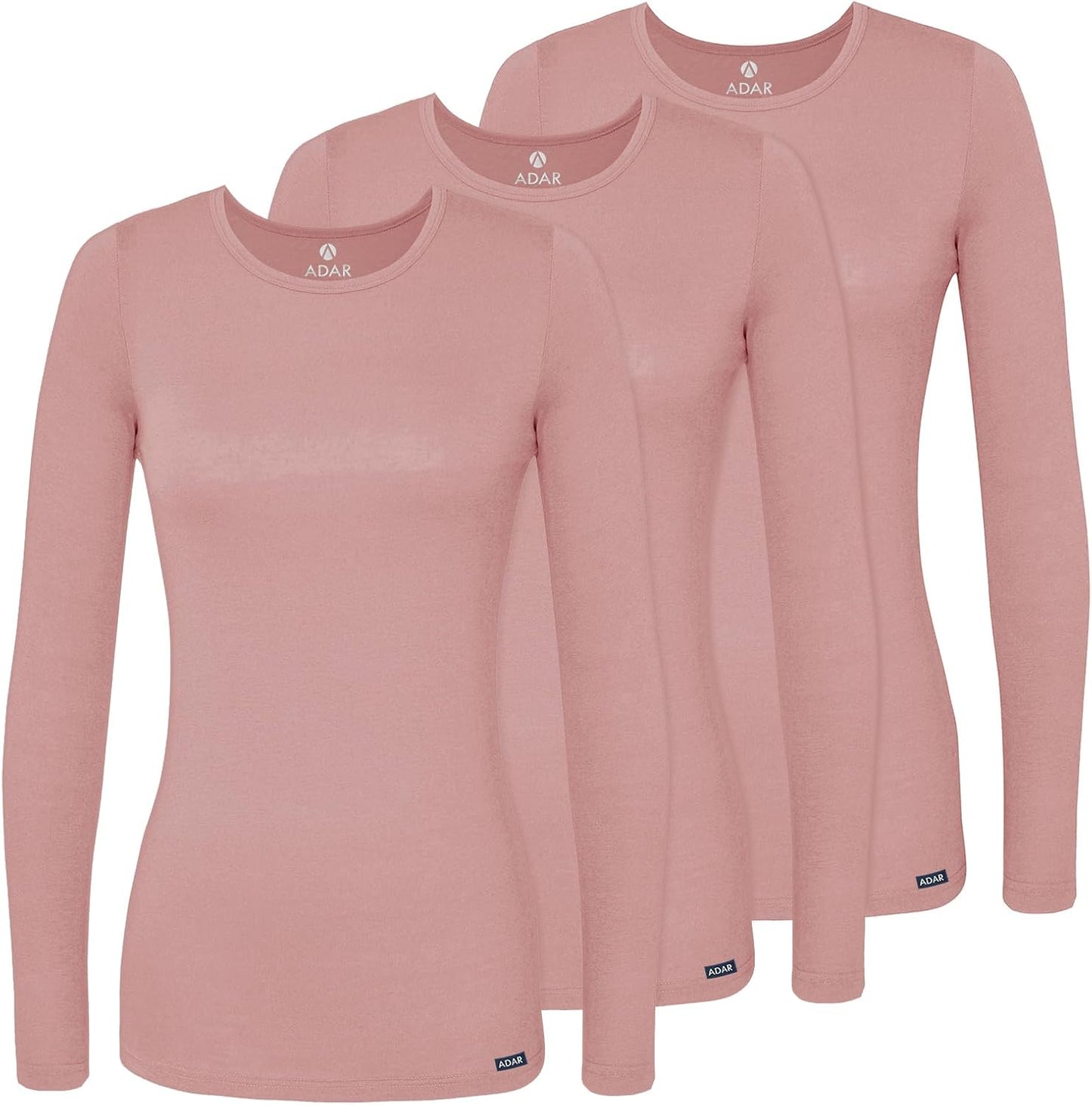 Adar Underscrubs for Women Long Sleeve Comfort Tee 3 Pack