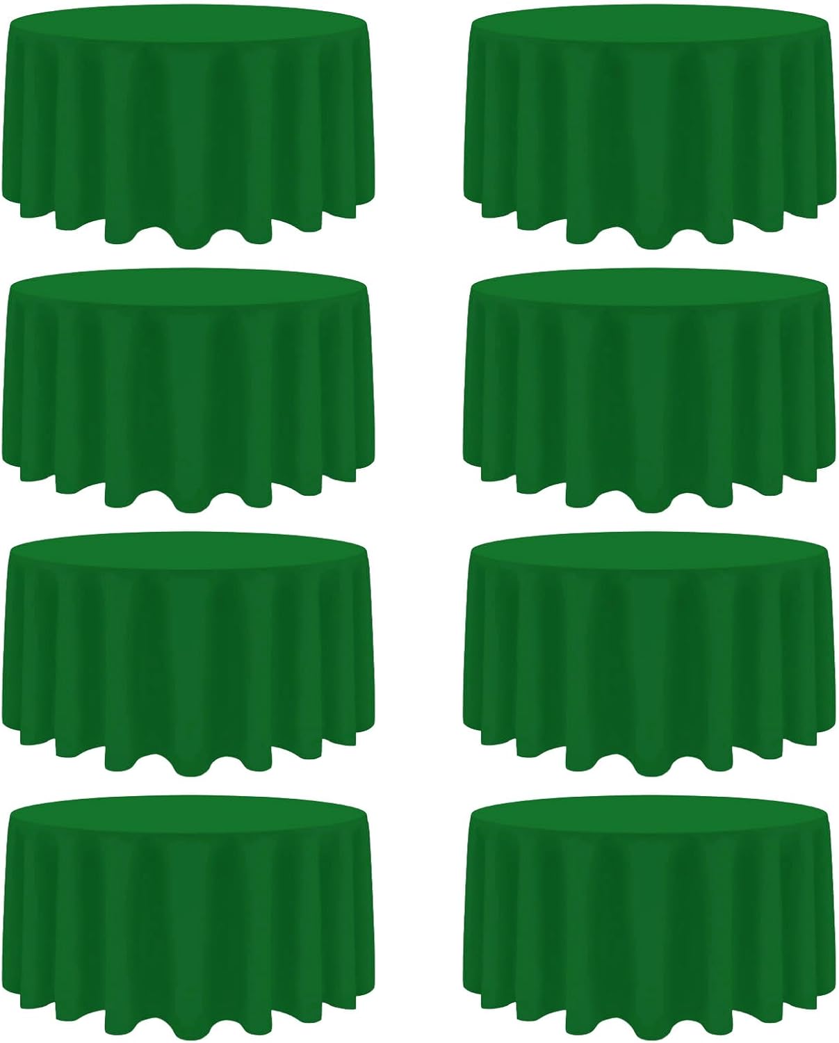 8 Pack Green Round Tablecloth 90 Inch Stain Resistant Covers