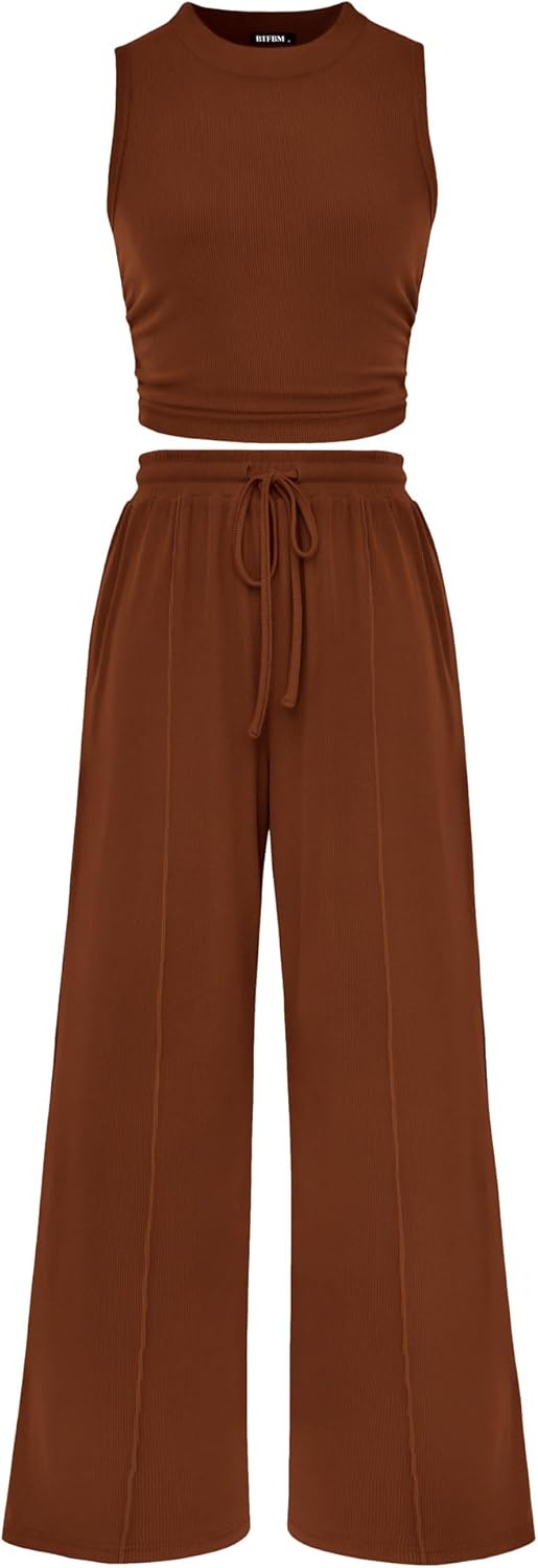 BTFBM Women Summer 2 Piece Outfits for Beach and Lounge Wear