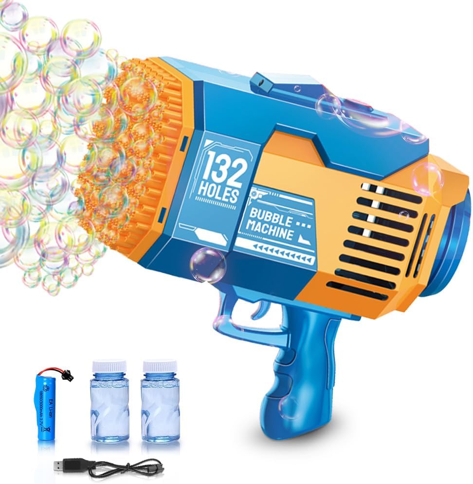 Upgraded 132 Holes Bubble Machine Gun for Endless Fun