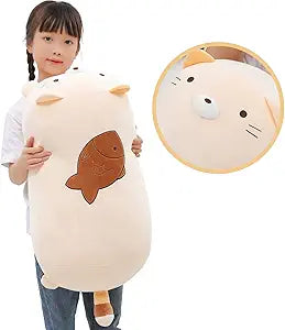Cute Big Cat Plush Soft Hugging Pillow for Kids and Gifts