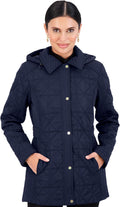 Quilted Puffer Women's Winter Coat - Warm, Removable Hood
