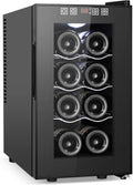 8 Bottles Wine Cooler Refrigerator - Compact Countertop Wine Fridge