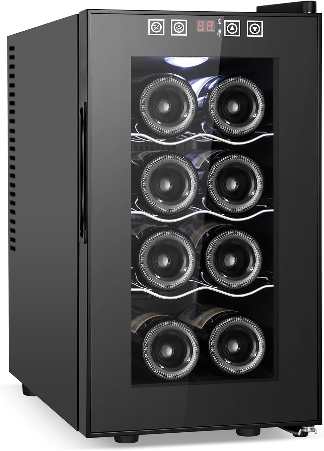 8 Bottles Wine Cooler Refrigerator for Red and White Wines