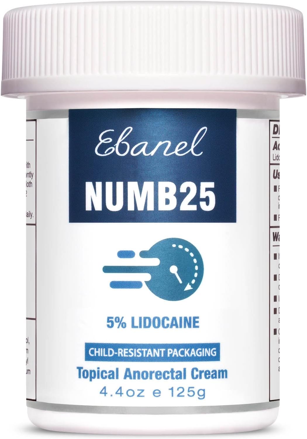 Ebanel 5% Lidocaine Numbing Cream for Pain Relief and Itch