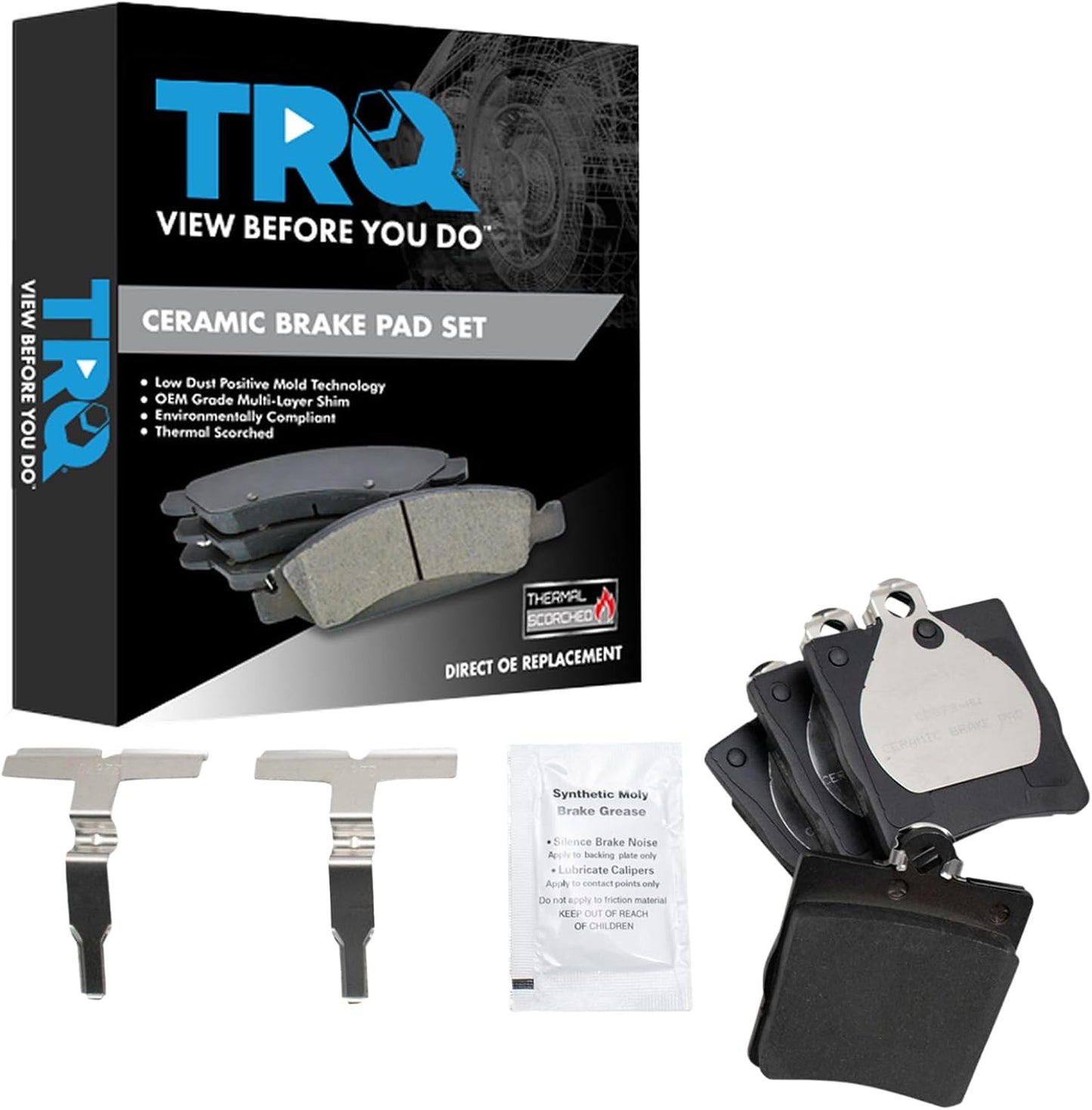TRQ Rear Posi Ceramic Brake Pad Kit for Mercedes Models
