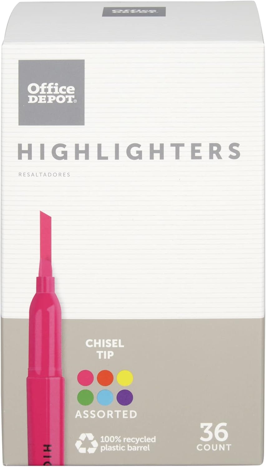 36-Pack Recycled Highlighters by Office Depot