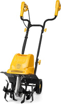 Electric Tiller Cultivator 4 Steel Tines 12in Width - Powerful 13.5