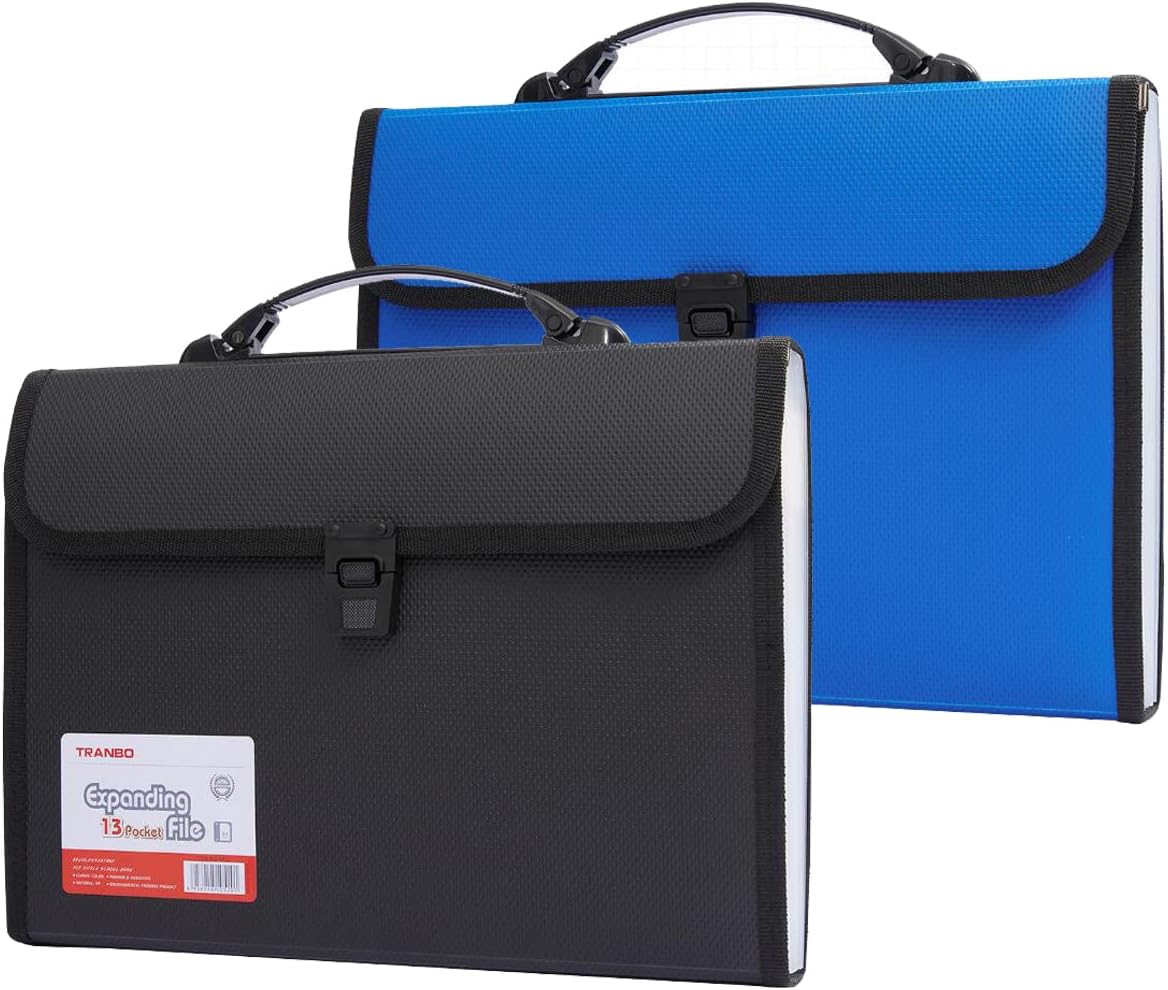 2 Pack Extra Large Accordion File Organizer for Legal Size Papers