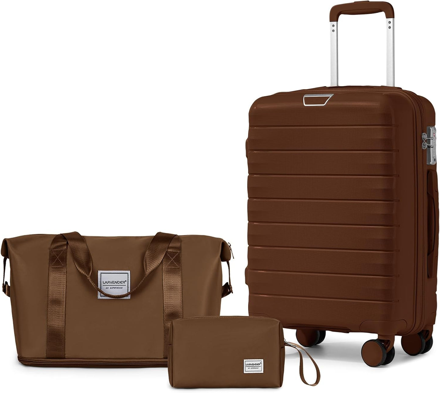 LARVENDER Luggage Sets 3 Piece with Hardside PP Material