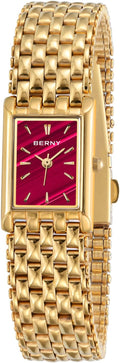 BERNY Gold Watch for Women - Small Luxury Quartz Bracelet