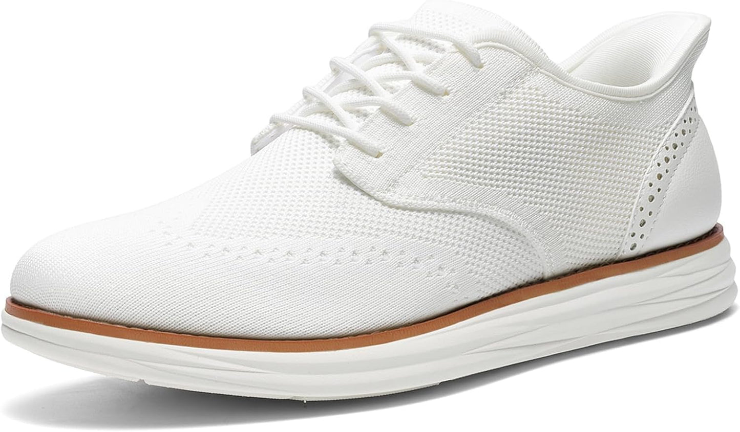 Bruno Marc Men's KnitFlex Craft Mesh Oxfords for All-Day Comfort