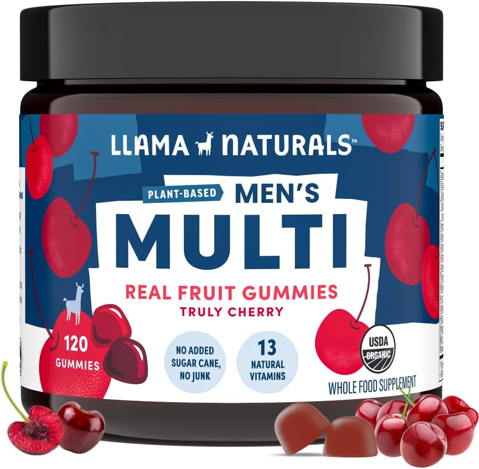 Llama Naturals Multivitamin for Men - Organic Cherry Gummies