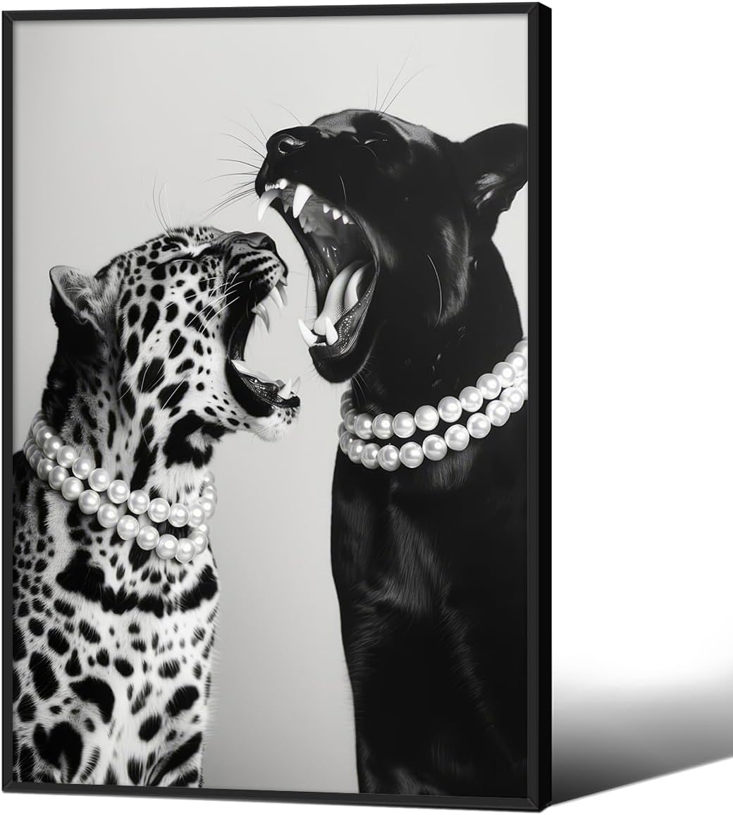 Vintage Animal Leopard Aesthetic Canvas Wall Art for Decor