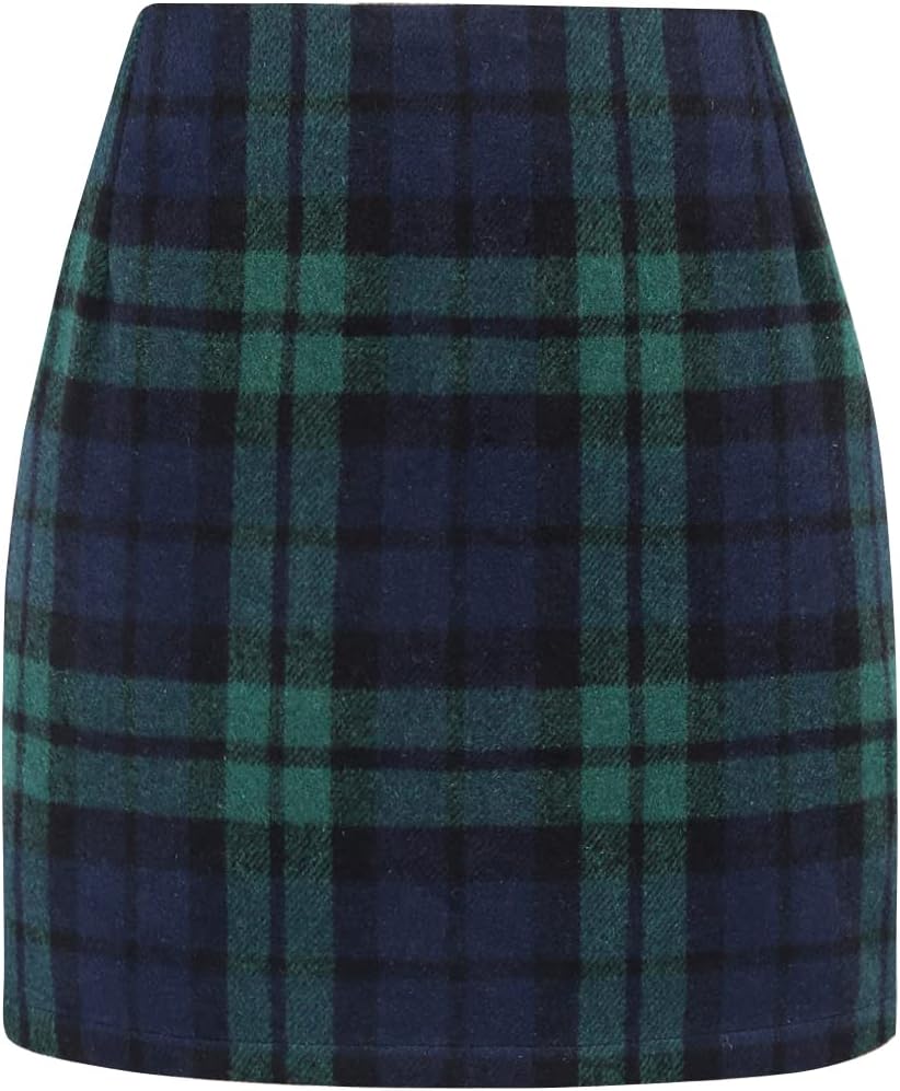 IDEALSANXUN Womens High Waist Plaid Skirt for Stylish Looks