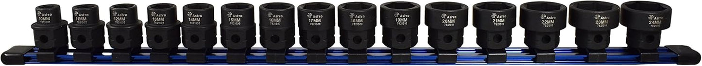 Astro Tool 78215 15-Piece Low Profile Nano Impact Socket Set