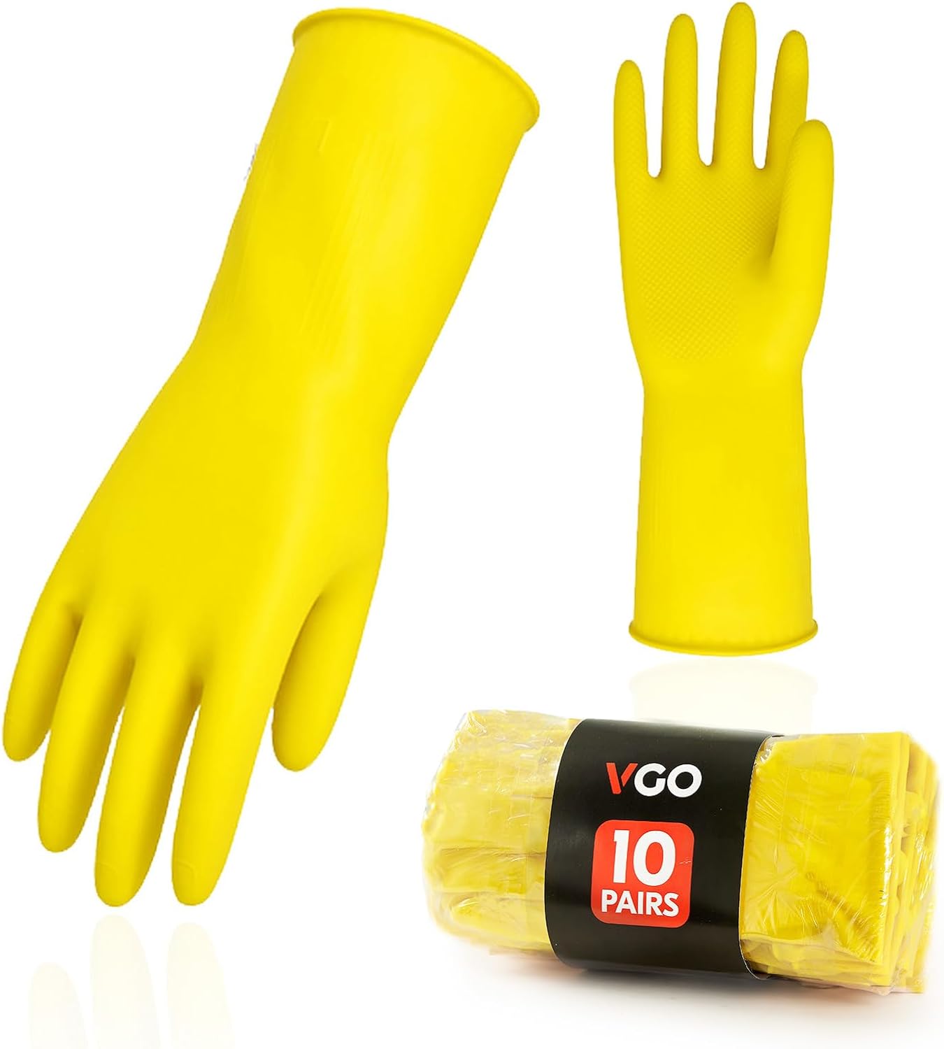 Vgo 10-Pairs Reusable Household Gloves for Kitchen Cleaning