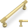5Inch Brushed Gold Knurled Cabinet Pulls 10 Pack - Elegant Hardware