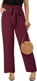High Waisted Leopard Print Palazzo Pants with Pockets for Women