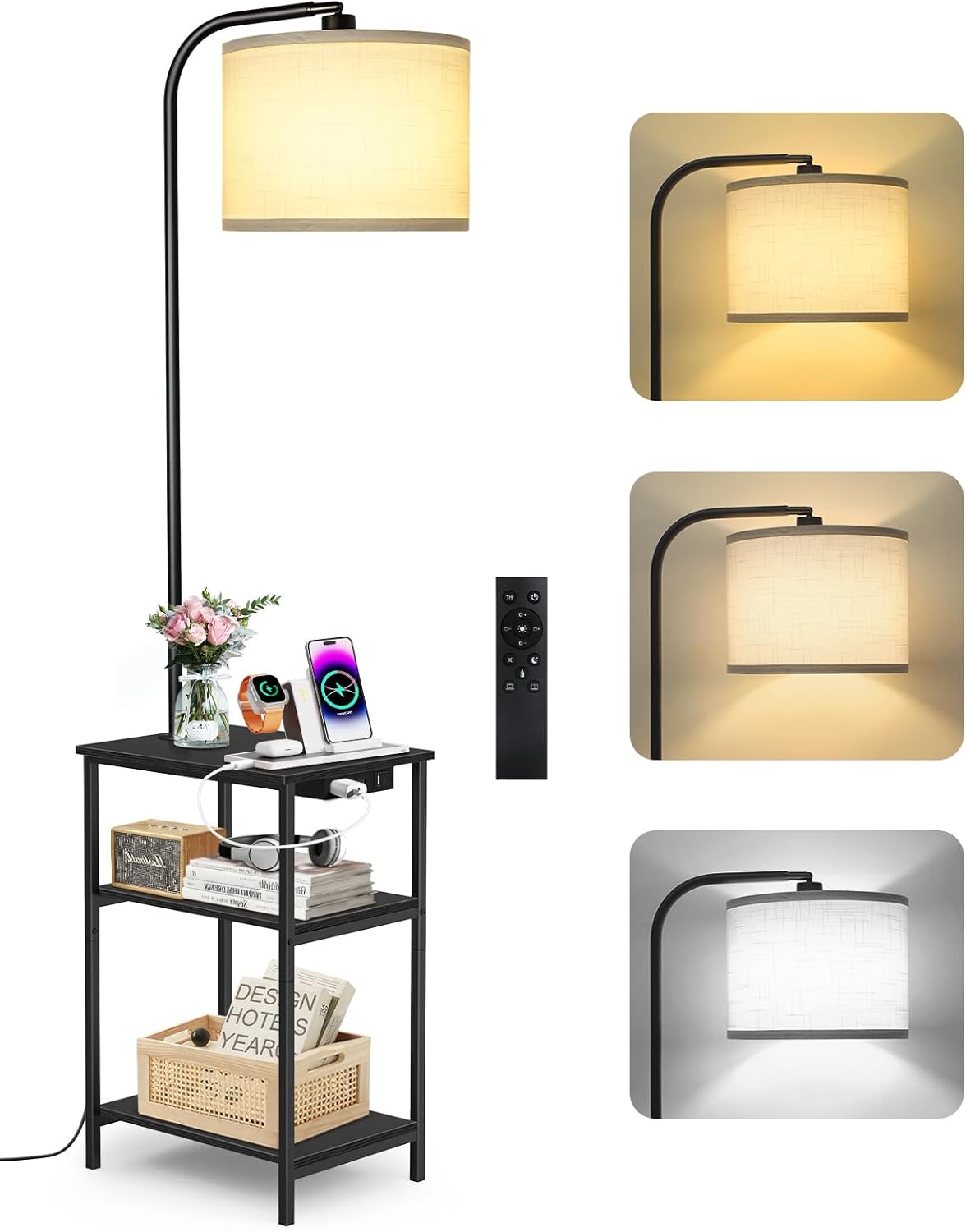OUTONLIFE Floor Lamp with Table & Remote for Any Room