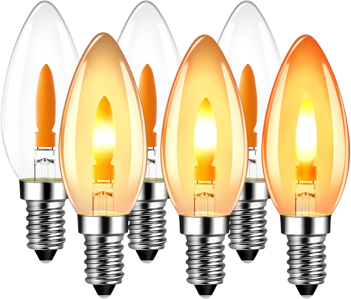 Flicker Flame Light Bulb 1W=3W for E12 Chandelier Base