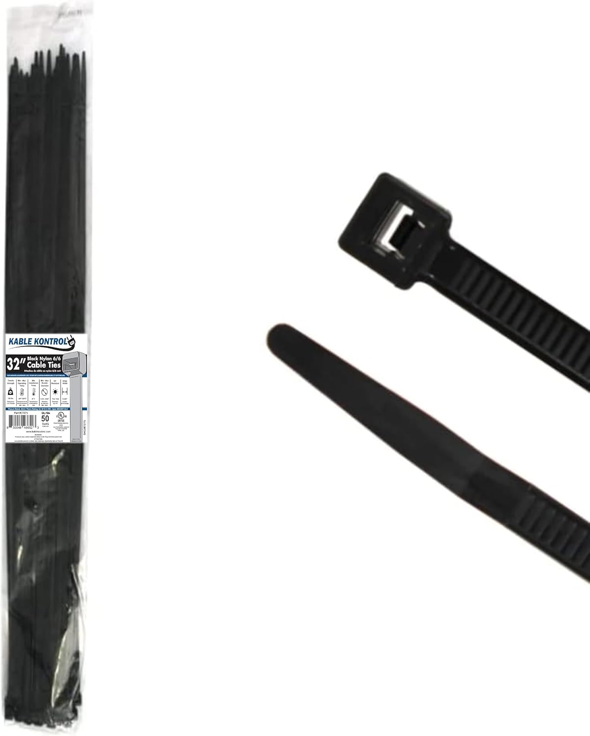 Kable Kontrol Heavy Duty Cable Zip Ties 32 Inch for All Uses